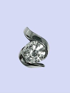 0.50ct Diamond 14K White Gold Swirl Solitaire Pendant